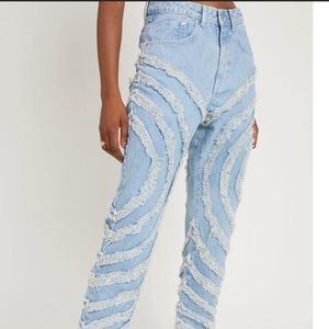 Never worn ragged priest denim two tone dimensional jeans